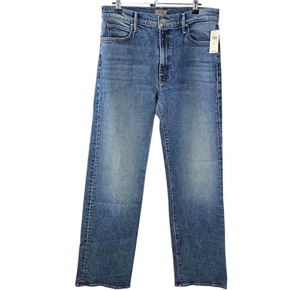MOTHER Straight Leg Jeans in Medium Blue Wash